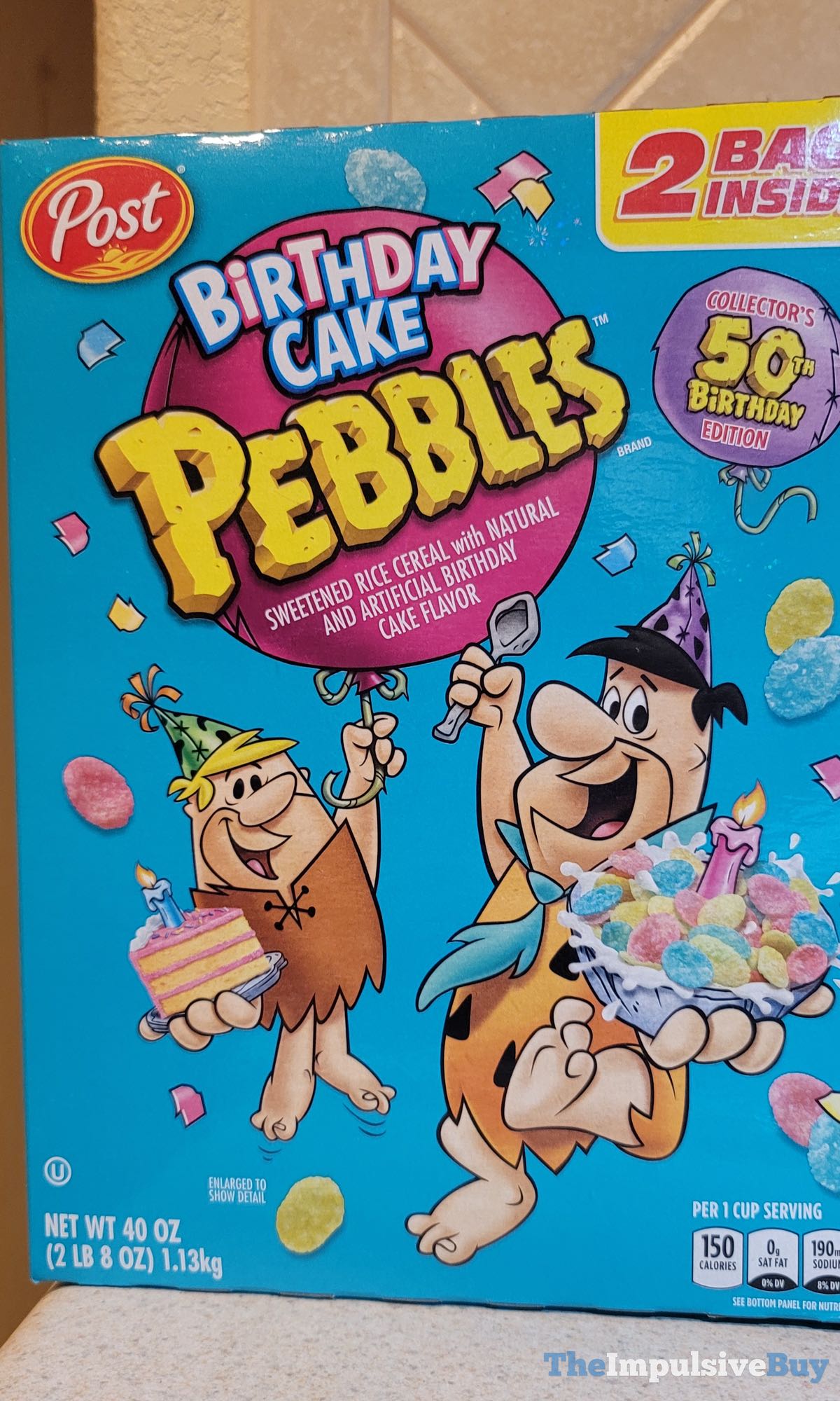 Fruity Pebbles Birthday Cake 50th anniversary Cereal 10 oz Box 