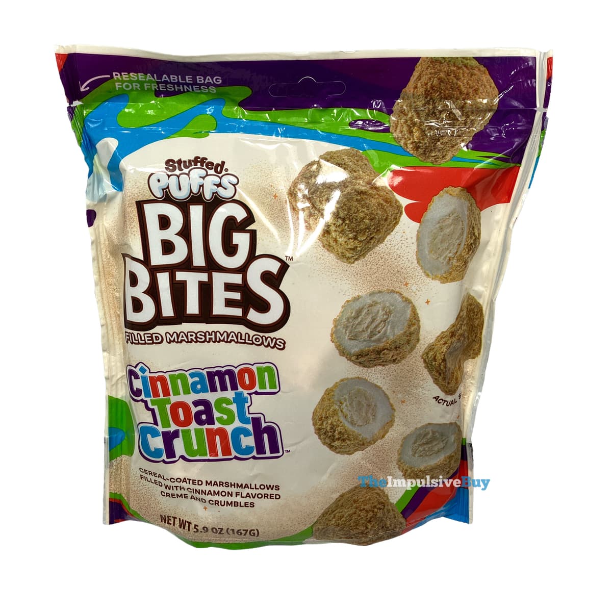 REVIEW: Stuffed Puffs Big Bites Cinnamon Toast Crunch Filled Marshmallows -  The Impulsive Buy